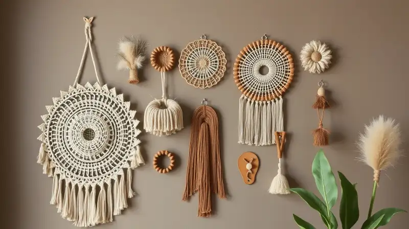 Boho Wanddeko mit natürlichen Materialien