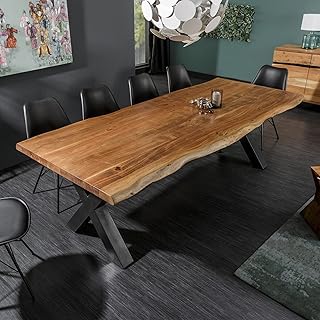 Riess Ambiente Massiver Baumstamm Tisch Mammut 200cm Akazie Massivholz Baumkante Esstisch Küchen…