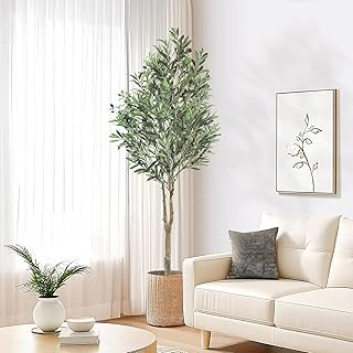Olivenbaum Künstlich – 180cm Künstliche Pflanzen Groß Olivenbaumpflanze, Künstlicher Olivenba…