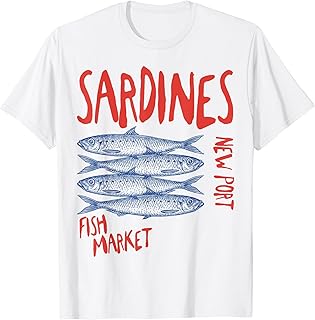 Sardinen Fisch Retro Vintage Meer Sommer Damen T-Shirt