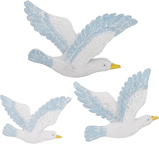 Ciieeo Mediterrane Möwe Wanddeko 3 Stück Resin Wandbehang Dekoration Für Wohnzimmer Bar Und Pa…