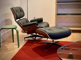 Echtleder-Entspannungssessel mit Fußhocker, moderner Fernsehsessel, drehbarer Chaiselongue mit O…