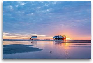 Premium Textil-Leinwand 75 x 50 cm Querformat Premium Textil-Leinwand 75 cm x 50 cm quer Strand a…