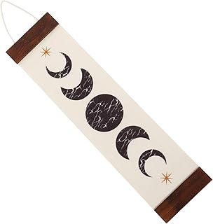 DIYEAH Boho Wandteppich Mondmuster Hängend Wohnzimmer Schlafzimmer Dekoration Ethno Stil Leinwan…