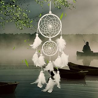 Dream Traumfänger mit Federn, Handgefertigt Dreamcatcher für Mädchen Kinder Kindergarten Schla…
