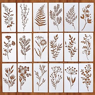 18 Stück Blumen Schablonen zum Malen, Wandgestaltung, DIY, Wildblumen, Scrapbooking Fotoalbum, G…