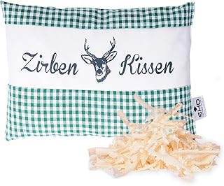 SHD Zirbenkissen Dekokissen mit Zirbenholz Alpen 100% Baumwollekariert, Decorative, natürlich du…