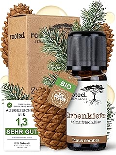 rooted.® BIO Zirbenöl 10ml [100% NATURREIN] – Echter Tiroler Zirbelkiefer – Pinus cembra – Äth…