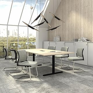 Weber Büro Easy Konferenztisch 240×120 cm Ahorn mit ELEKTRIFIZIERUNG Besprechungstisch Tisch, Ge…