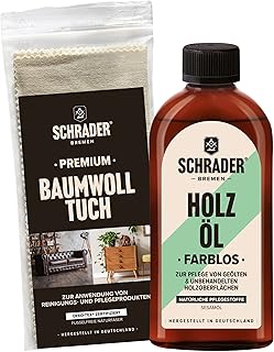 SCHRADER Holz Öl farblos – Möbelöl – Pflegeöl für Holzmöbel & Holzoberflächen – 2-teilig -…
