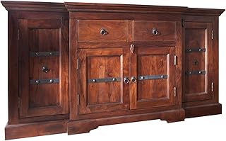 MASSIVMOEBEL24.DE Oxford Sideboard Akazie 160x45x85, Farbe:Dunkelbraun lackiert, Größe:160x45x8…