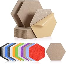 Rdutuok 12 Stück Selbstklebend Akustik Panel,30x26x1cm Hexagon Akustik Absorber Schallschutzplat…