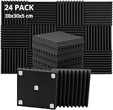 Akustikschaumstoff, 24 Stück Akustikpaneele, 30x30x5cm, Hochdichte Schallabsorber Wand, Schallab…
