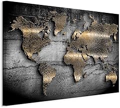 B&D XXL – Akustikbild Weltkarte 120×80 cm 1 tlg Bilder Akustikschaum Schallschutz Kunst Akustikpa…