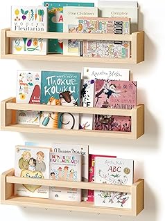 BBLIKE Wandregal Kinderzimmer Satz von 3-42cm Bücherregal Kinder Wand mit Foto-Hängedisplay, Ho…