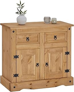 CARO-Möbel Kommode Salsa, Kommode Kiefer massiv gebeizt, mit 2 Schubladen und 2 Türen, Landhaus…