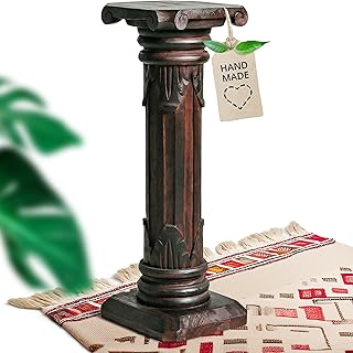 livasia edle Blumensäule Holz im Antik-Look – 60cm – Dekosäule aus Albiziaholz, Handgeferti…