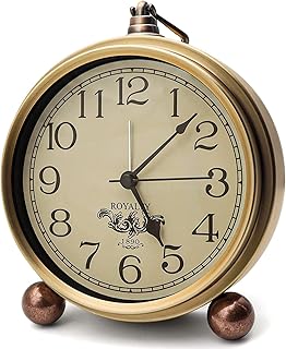 Attoe Gold Uhr, 5,2 Zoll Klassische Retro Tischuhr Europäischen Stil Vintage Stille Schreibtisch…