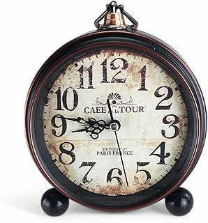 GMMH Retro Analog Wecker, Ohne Ticken, Tischuhr Nachttischuhr (14-3) Alarmwecker Vintage Retro No…