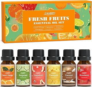 SALUBRITO Ätherische Öle Set, Früchte Duftöle für Diffuser – Süße Orange, Bergamotte, Grap…