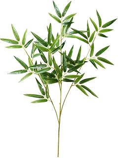 Bambus Zweig mit 79 künstlichen Blättern Länge 65cm – Künstlicher Bambus Dekozweig Kunstzweig