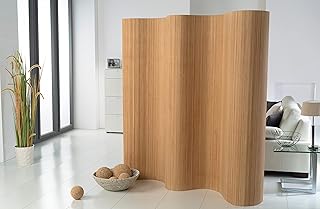 DE-COmmerce Doppelseitiger Bambus Paravent (BxH) 244 cm (Variable Stellbreite) x 185 cm Raumteile…