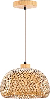 FRIDEKO HOME Pendelleuchte Rattan Natürlicher Bambus Hängelampe Esstisch mit E27 Fassung,Boho L…