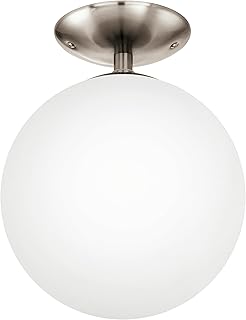 EGLO Deckenlampe Rondo, runde Deckenleuchte, Deckenbeleuchtung Glaskugel, Kugel Lampe Wohnzimmer …