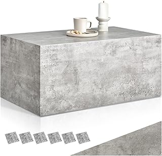 tectake® Couchtisch in Beton Optik, Beistelltisch, moderner Wohnzimmertisch, Sofatisch, Tisch Wo…