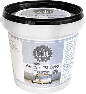 Beton Effekt (Grau, 1L) Effekt Paste zum Basteln für drinnen und draußen – Betonoptik Farbe – B…