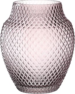 Leonardo Poesia Tisch-Vase, handgefertigte Deko-Vase in Rosa-Violett, bauchige Blumen-Vase, Kerze…