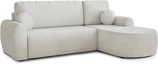 Sofnet Ecksofa Jazz mit Schlaffunktion und Bettkasten – Bouclé-Stoff – L-Form Couch, Polstersofa…