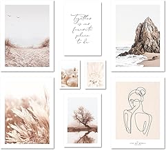 ARTFAVES® Poster Set – BEIGE HARMONY – mehrteilige Wanddeko Wohnzimmer & Schlafzimmer – 8 modern…