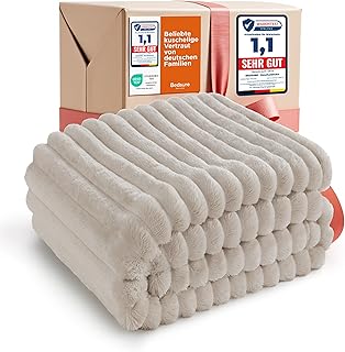 BEDSURE Kuscheldecke Flauschig – Wolldecke & Fleecedecke, Sofadecke, Weiche Warme Grobe Korddecke…