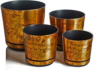 KORAD Übertöpfe Satz 4 Stück Rost 16 cm, 18 cm, 21 cm, 26 cm – dekorative Übertöpfe in 4 der…