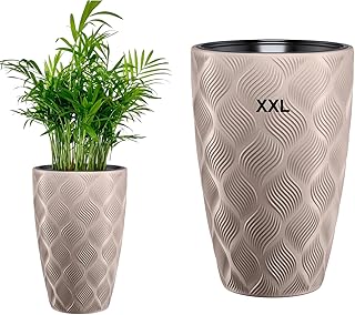 MELTOM Blumenkübel Blumentopf Pflanzkübel mit Herausnehmbaren Einsatz Rund 3D Effekt Dekorativ …