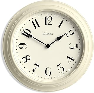 JONES CLOCKS® Fenchurch wanduhr | Große Klassische runde Uhr | 40cm | Creme | Elegantes dekorat…