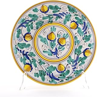 Dekorativer Wandteller Ø 25 cm aus sizilianischer italienischer Keramik aus Caltagirone, dekorie…