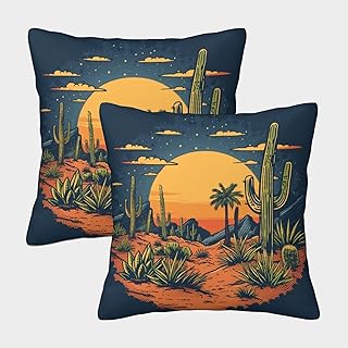 Desert Cactus Kissenbezug 2er Set Kissenbezüge Wohnzimmer Kissenhülle Couchkissen Waschbar Kopf…