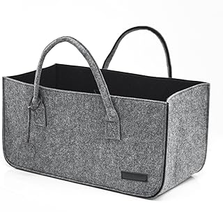 DuneDesign Bis 25kg: Shopping Bag Filz XXL – 50x25x25 Schwerlast Filztasche Groß – Kamintasche f…