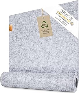 Miqio Design Tischläufer aus Filz | Nachhaltiger Oekotex Filzstoff 100×30 cm abwaschbar | Echtle…