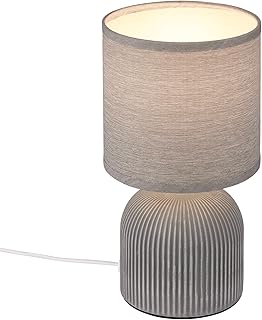 BRILONER – Tischlampe mit Stoffschirm, Kabelschalter, Keramikfuß, Lampe, Nachttischlampe, Tischl…