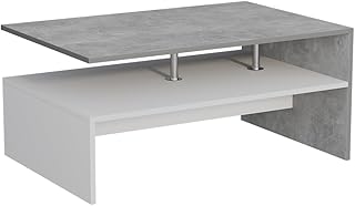 Vicco Couchtisch Amato, Beton/Weiß, 90 x 52.6 cm