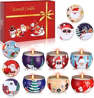 6 Stück Duftkerzen Geschenkset Set,Weihnachten Geschenke Christmas Scented Candles Set Duftkerze…