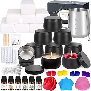 Aottom Kerzen Selber Machen Set, DIY Kerzenherstellung Zubehör Kit, 9 Duftkerzen Geschenk mit Ei…