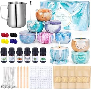 FONTOEN Kerzen Selber Machen Set,Kerzenherstellung Kit, Duftkerze Geschenke Set mit 480g Bienenwa…