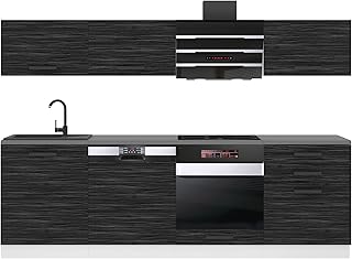 Belini Küchenzeile Küchenblock Linda – Küchenmöbel 240 cm Einbauküche Vollausstattung ohne E…