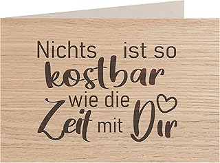 Holzkarte – KOSTBARE ZEIT MIT DIR – Besondere Grußkarte, Liebeskarte, Jahrestags Karte, Freundsc…