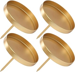 Aurasky Kerzenhalter Adventskranz, 8.5 cm Kerzenständer Gold 4 Stück, Adventskerzenhalter Abneh…
