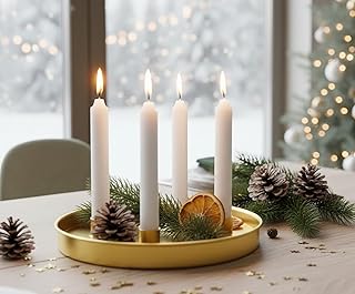 KAMACA Adventskranz rund 25 cm aus Metall mit Magnet-Kerzenhaltern flexibel arrangierbarer Kerzen…